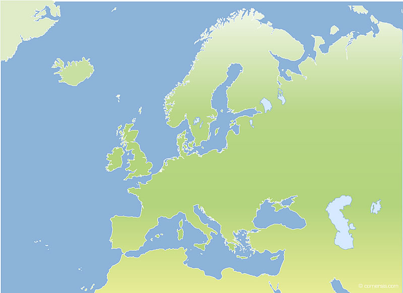blank map of europe and asia. Blank vector map of Europa
