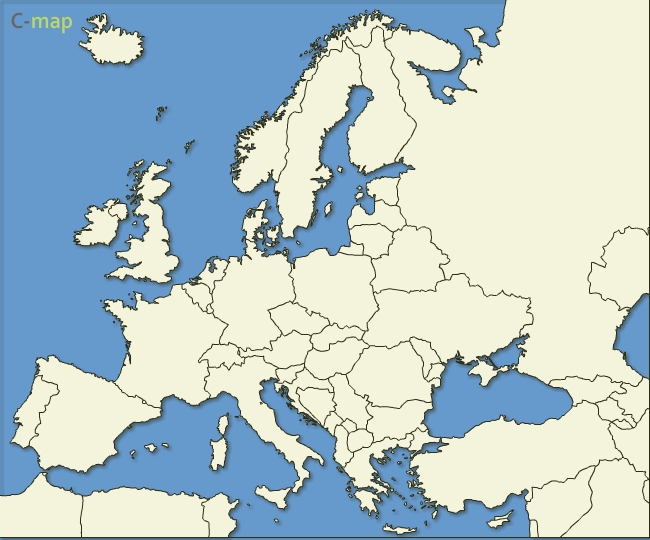 blank map of europe countries. free vector Map of Europe